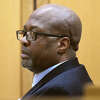 Robert Simmons, 54, appears on trial for the alleged murder of 93-year-old Isabella Mehner at Connecticut Superior Court in Stamford, Conn. Tuesday, Feb. 7, 2023. Simmons is charged with murdering Mehner and stealing her wedding and engagement rings from her Stamford South End home on Sept. 25, 2019.