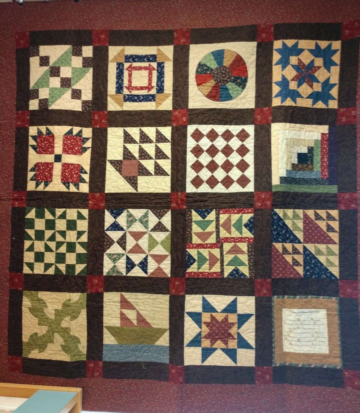 This quilt by Dee Witbeck depicting the "Underground Railroad," is the focal point of the Black History Month exhibit at Evart Public Library.