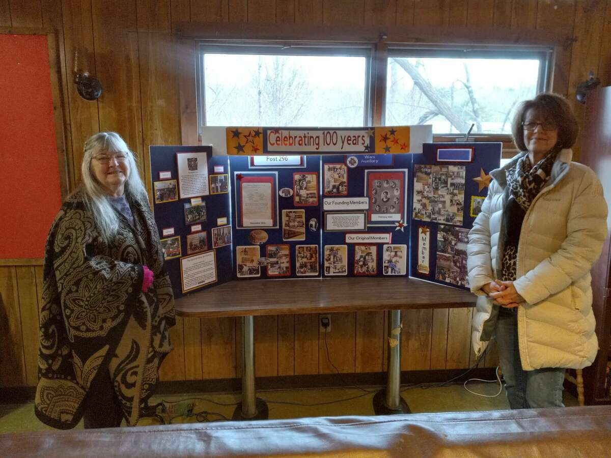 The Rev. Lin McGee, left, and Lorraine McCafferty, both members of VFW Post 296 in Winsted, recently helped celebrate the auxiliary's 100th anniversary. The group was established on Feb. 9, 1923. 