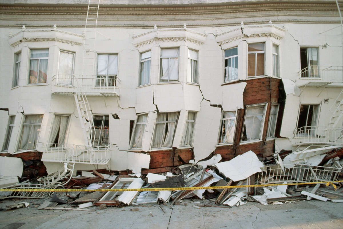 A Marina District apartment building that was heavily damaged in the magnitude 6.9 Loma Prieta earthquake of 1989.