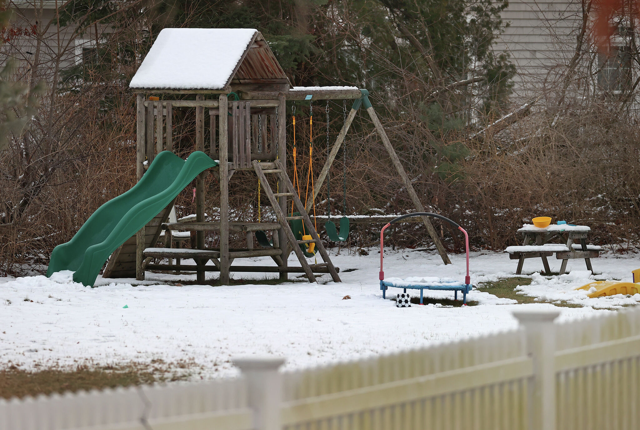 Duxbury, MA - January 25: A playground set at 47 Summer Street. Duxbury police and fire were called to the home by a man who reported that a woman had jumped out of a window at the residence. Police discovered the bodies of two deceased children in the house. (Photo by David L. Ryan/The Boston Globe via Getty Images)