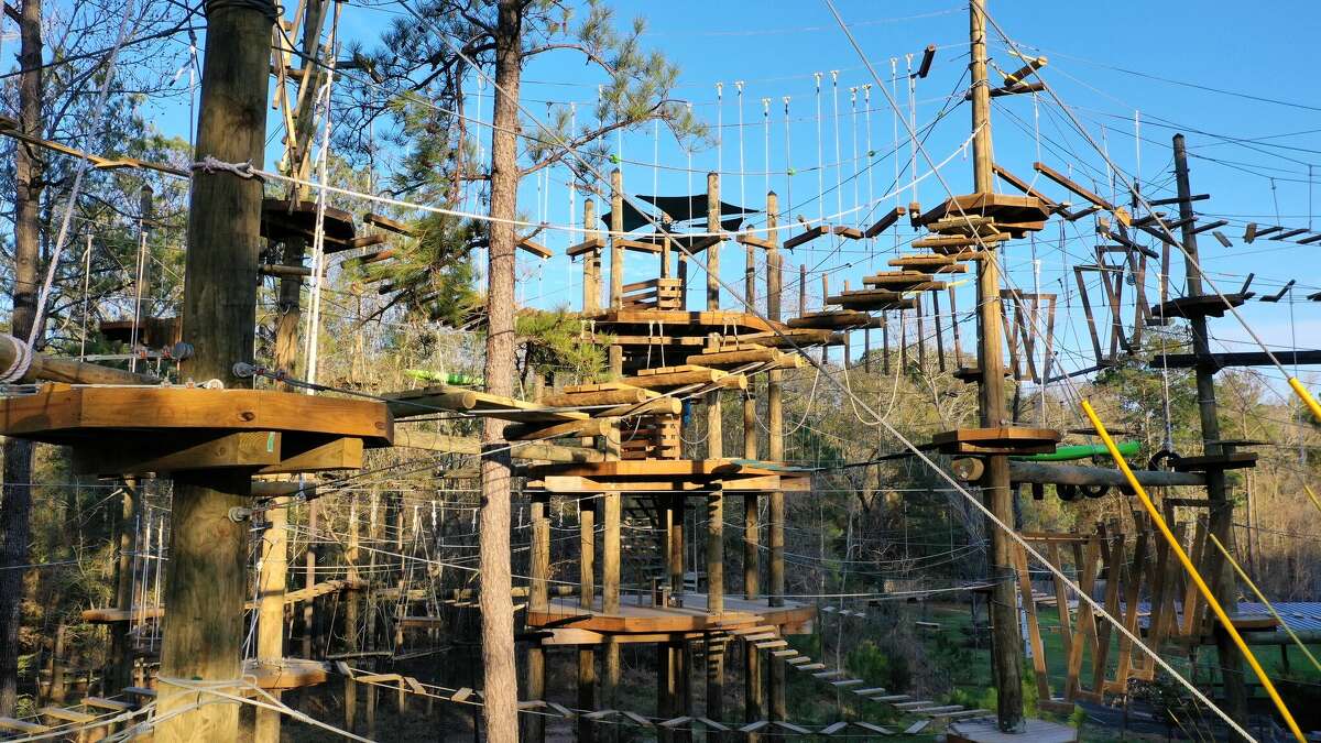 Texas TreeVentures has expanded the outdoor ropes course in The Woodlands, adding 24 new and more difficult elements.