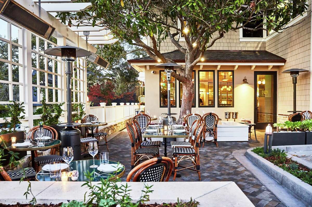 The patio at Chez Noir, a new restaurant in Carmel that forms part of a recent culinary renaissance in the area. Wife-and-husband team Monique and Jonny Black live upstairs with their two children.