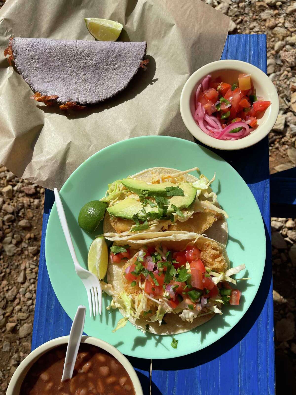 Fish tacos are one of the specialties at Carnitas Lonja.