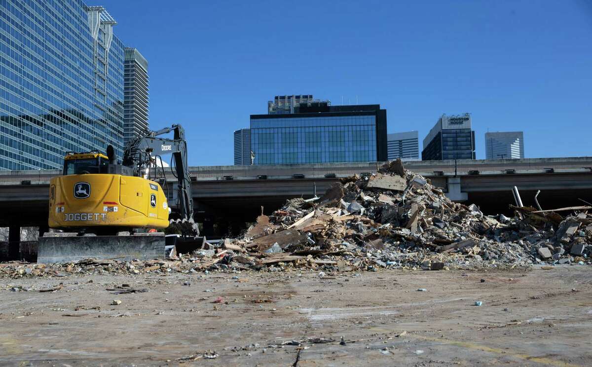 Remains of a former McDonald’s at Main and Gray Streets are photographed Thursday, Feb. 9, 2023, at Midtown in Houston.