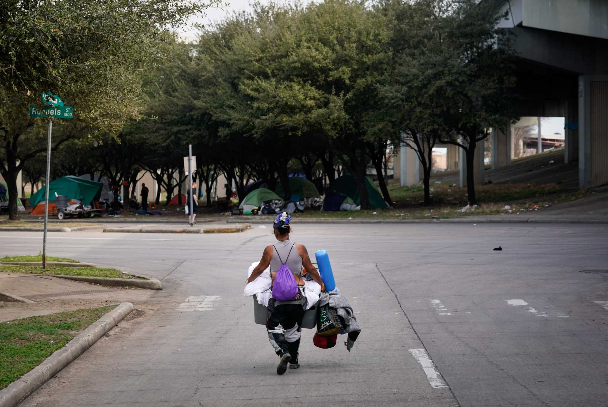 Members of Houston encampment near Minute Maid found work related