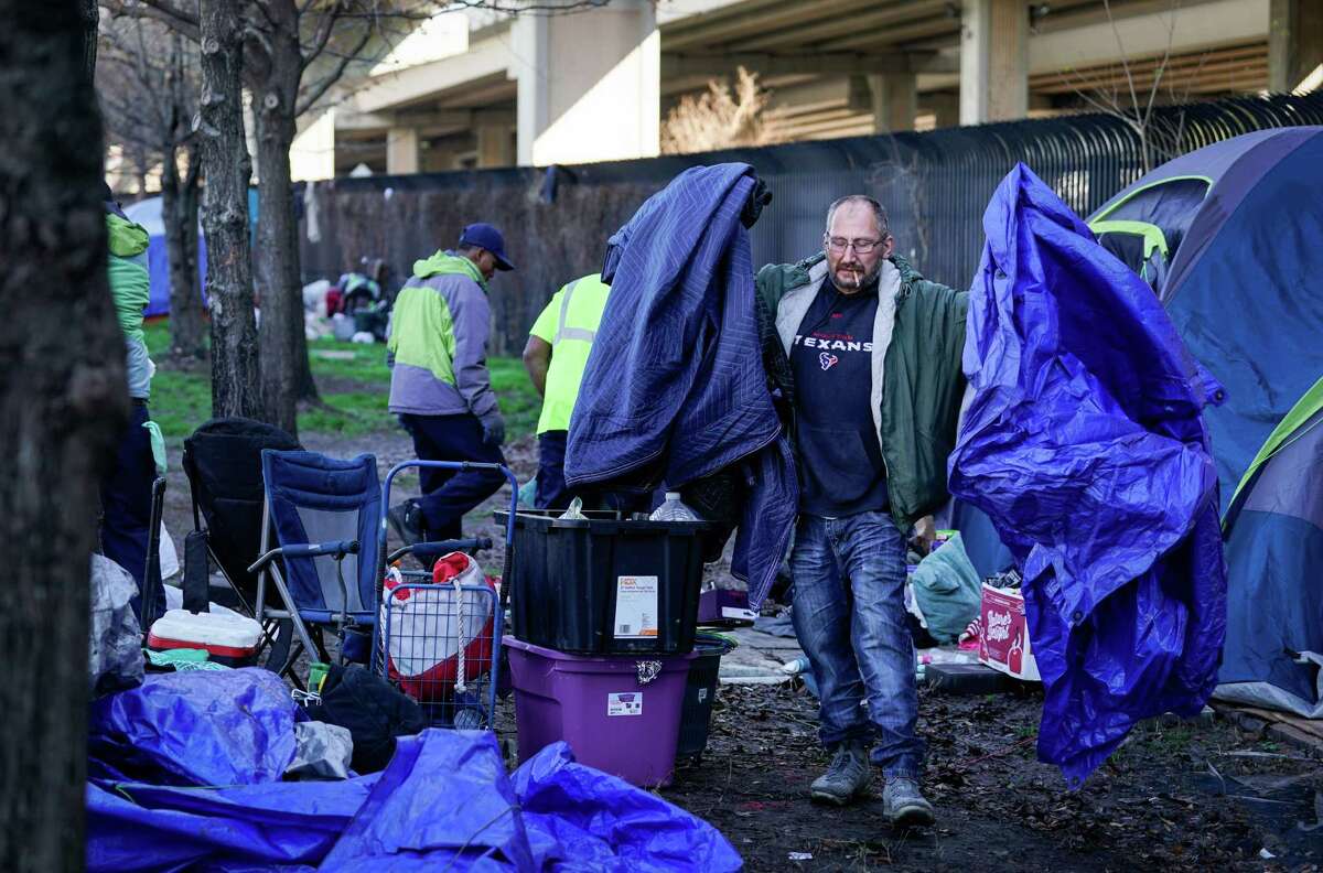 Members of Houston encampment near Minute Maid found work related