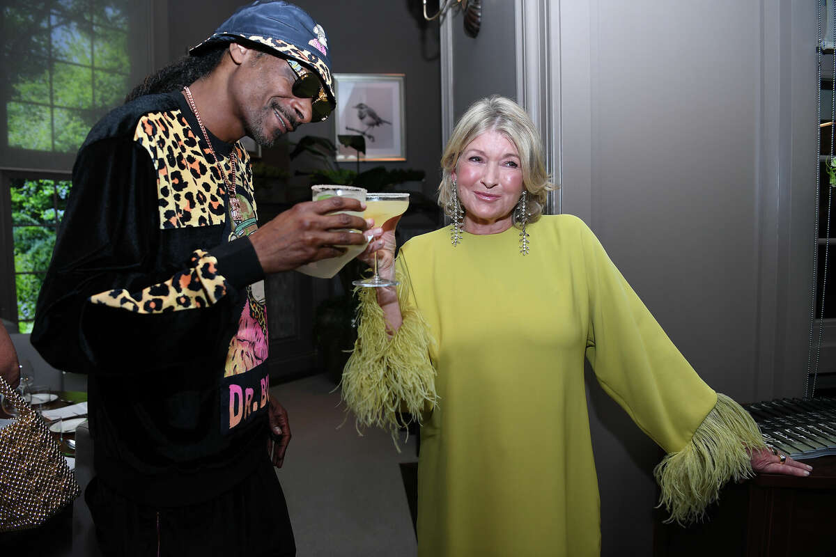 Snoop Dogg and Martha Stewart celebrate the grand opening of The Bedford by Martha Stewart At Paris Las Vegas on August 12, 2022 in Las Vegas, Nevada.