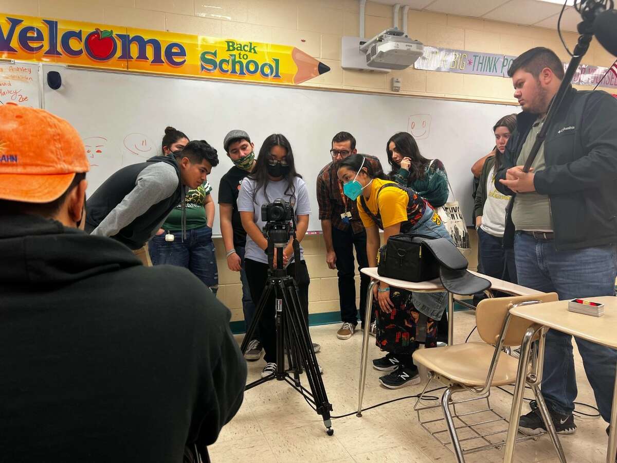 Pictured are the behind the scenes photos of Nixon High School filmmakers producing "En Camino," their 2023 UIL Film submission which advanced to the semifinal round of the UIL Film State Contest.