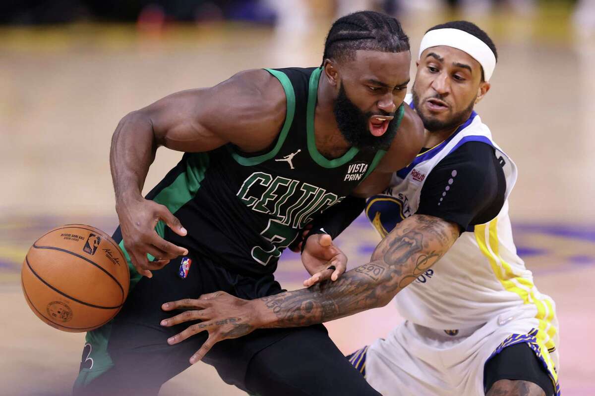 The jacket worn by Michael B. Jordan during the second game of the 2022 NBA  Finals between the Golden State Warriors and Boston Celtics at the Chase  Center on June 5, 2022