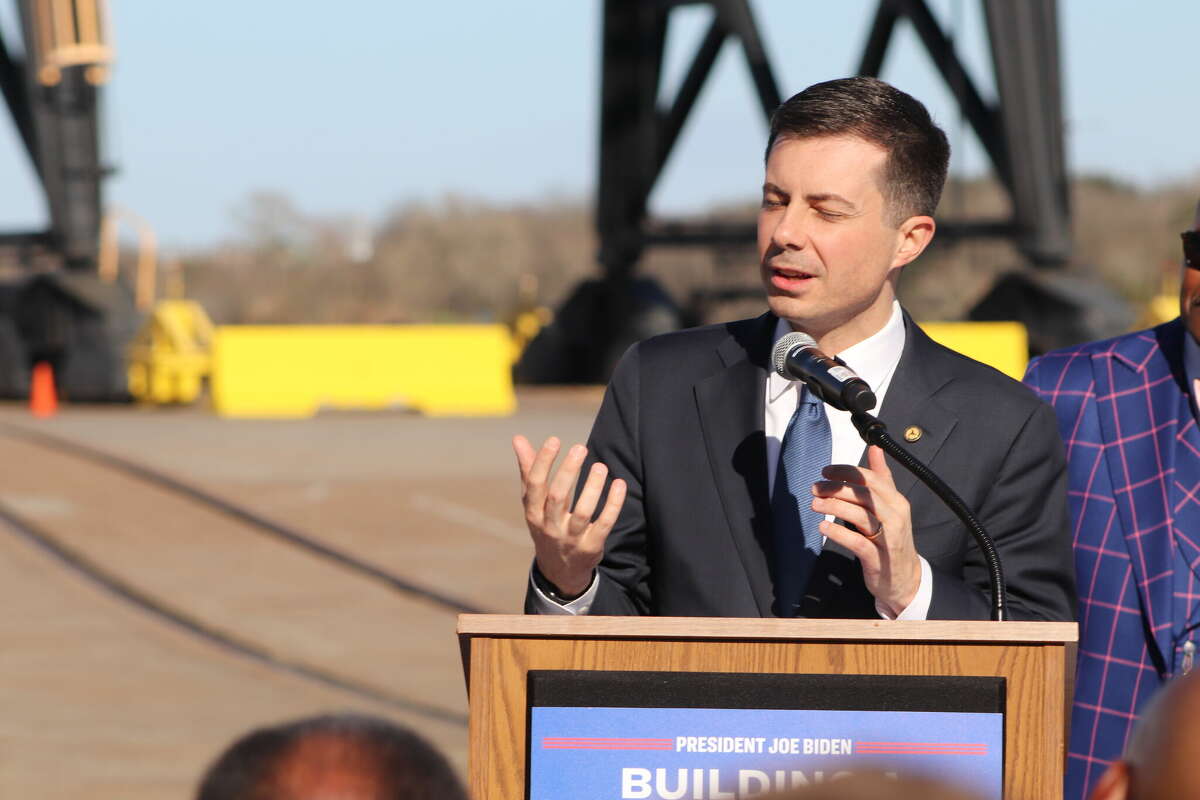 Secretary of Transportation Pete Buttigieg visits Port of Port Arthur