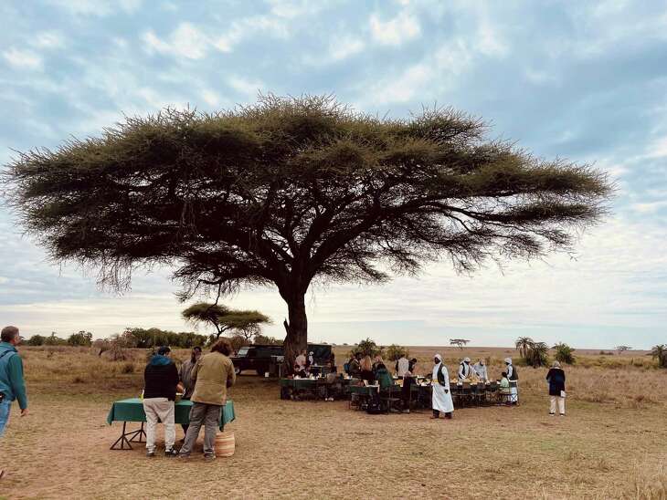 A Serengeti Balloon Safari includes a champagne toast, gourmet breakfast and, of course, amazing views.