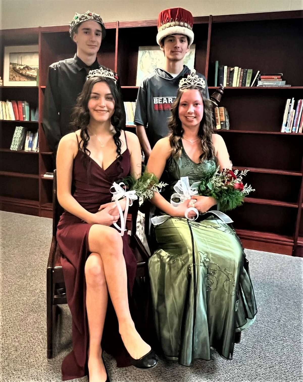 Alexia Rineer and Ethaniel Ruiz were crowned Bear Lake High School's 2023 Homecoming Queen and King Friday evening. Pictured are (front row, from left) Maria Magaña Garcia, homecoming princess, and Rineer; and (back row) Jacob Miller, homecoming prince, and Ruiz.
