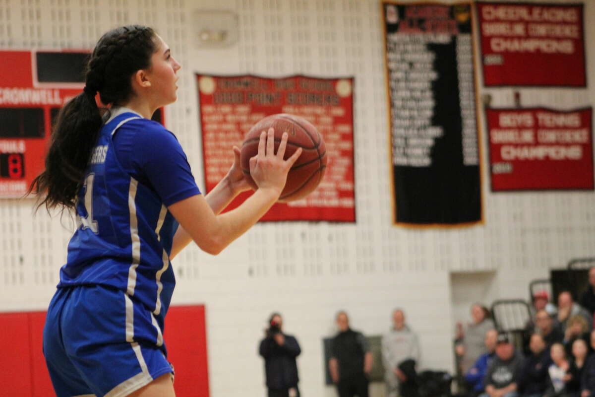 Jackie Russell made five 3-pointers and scored a game-high 20 points in East Hampton's 44-37 win over Cromwell on Friday night.