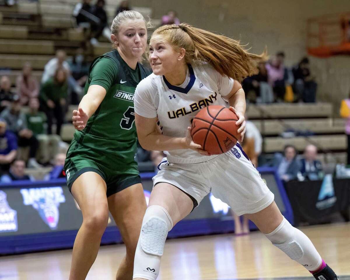 UAlbany senior Grace Heeps started her college basketball career at UMass, where the Great Danes play their WNIT first-round matchup on Friday.
