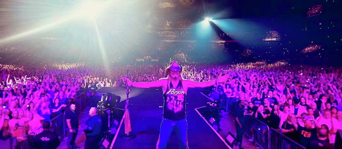 Poison front man Bret Michaels during a performance at the Alamodome in August 2022.