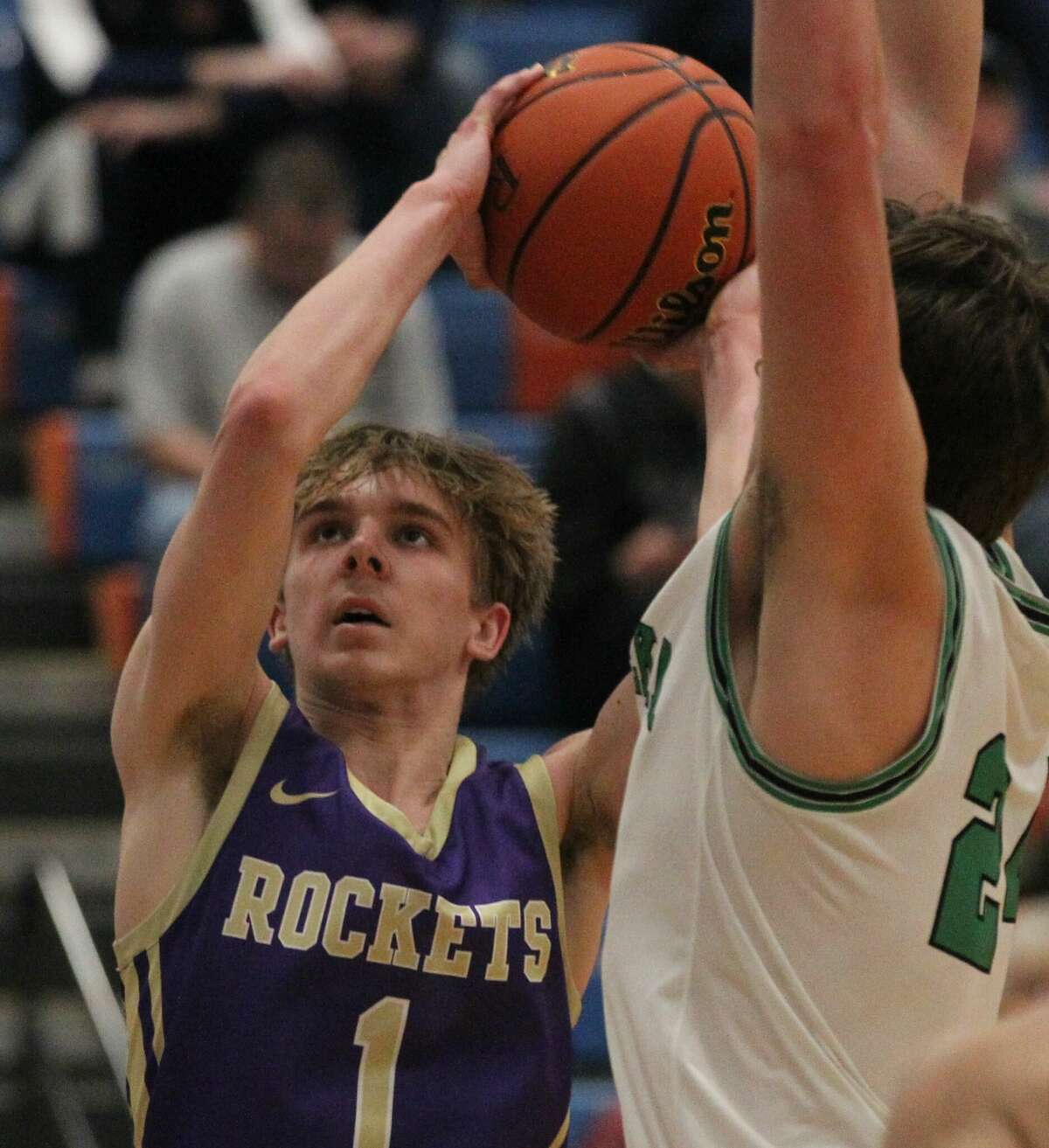 Action from the Routt boys' basketball team's loss to Eureka at the Riverton Shootout on Saturday
