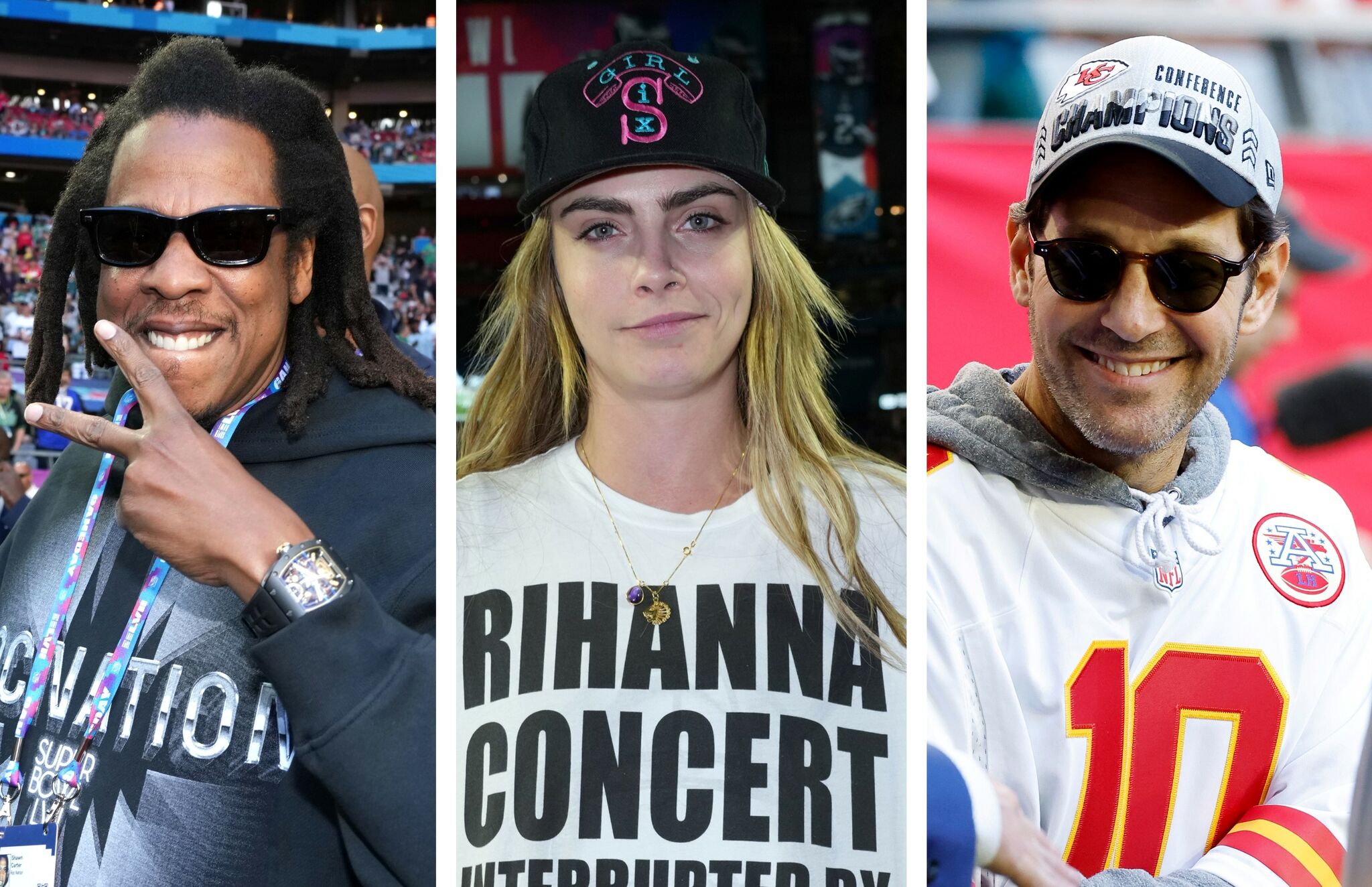 Super Bowl 2023: Cara Delevingne Wears Rihanna Concert T-Shirt