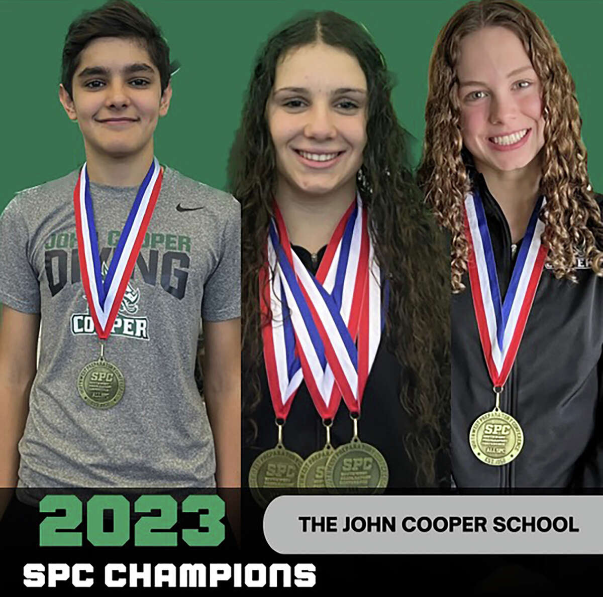 Seen here are the SPC champions of the John Cooper School swim program.
