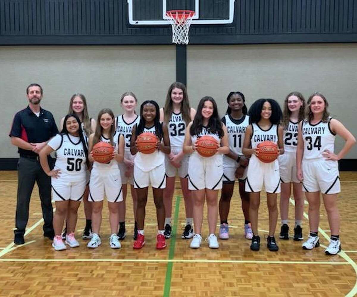 The Calvary Baptist girls basketball team recently secured the TAPPS District 9-1A championship.