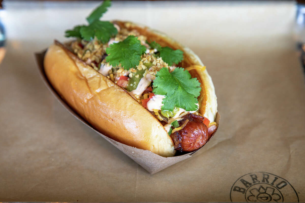 You can't see it, but the "Xolito" hot dog is wrapped in bacon.