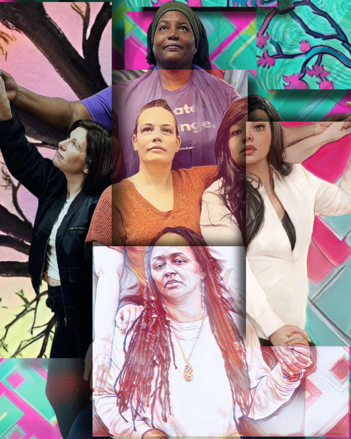Promotional art for Creative Action Unlimited's "MA'Space" featuring the cast. Director Jae Gayle and the ensemble of five mothers devised the play, which examines motherhood, womanhood and their intersections with race, class and politics. (Courtesy of Creative Action Unlimited)