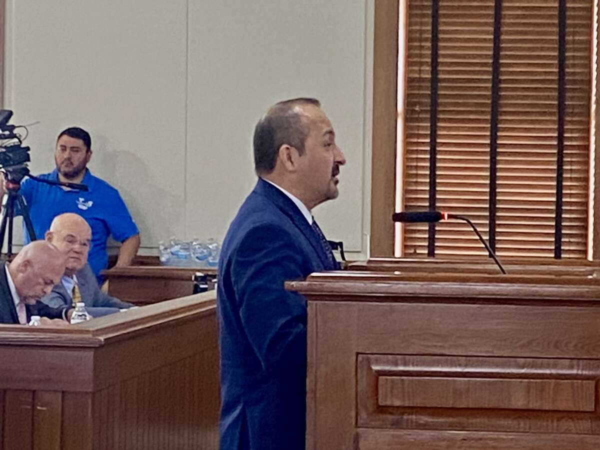 Rick Solis from Able City provided a report on the Casa Blanca Outdoor Patio project and the Sheriff's Administration Building Project during the Webb County Commissioners Court meeting on Monday, Feb. 13, 2023.