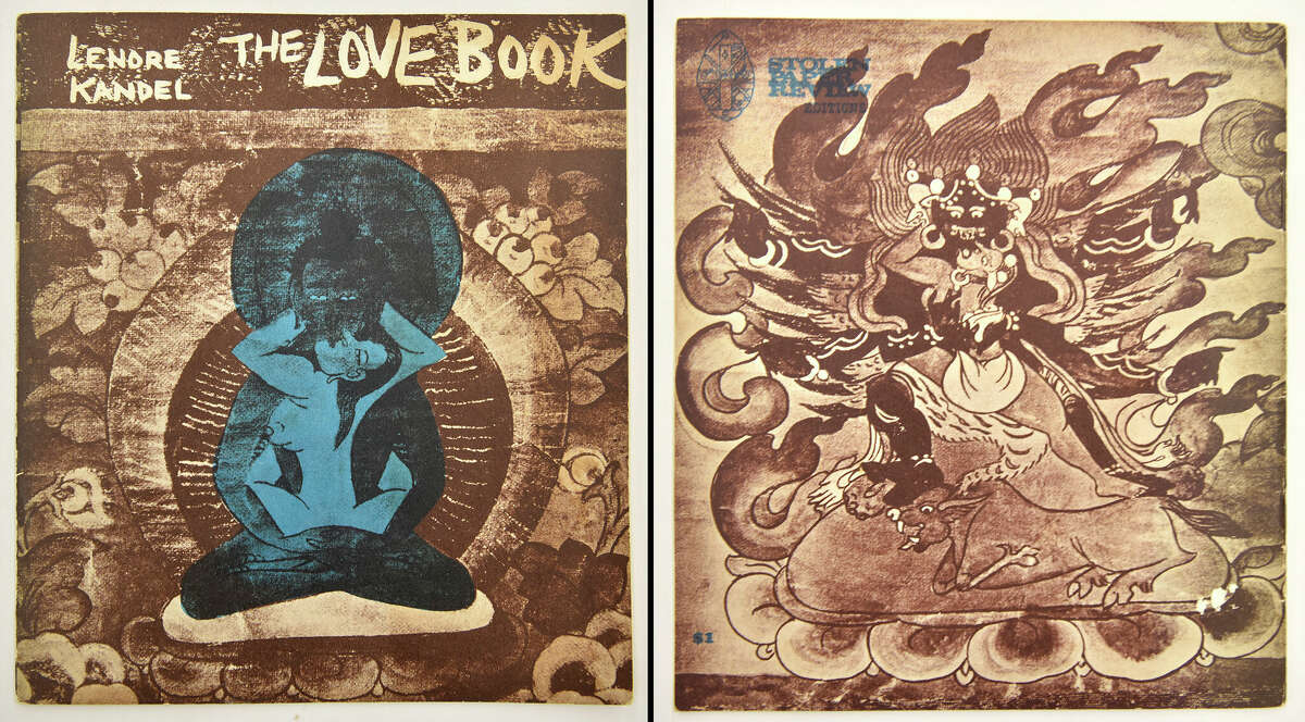 A side-by-side view of the cover and back page of Lenore Kandel's once-controversial work "The Love Book."