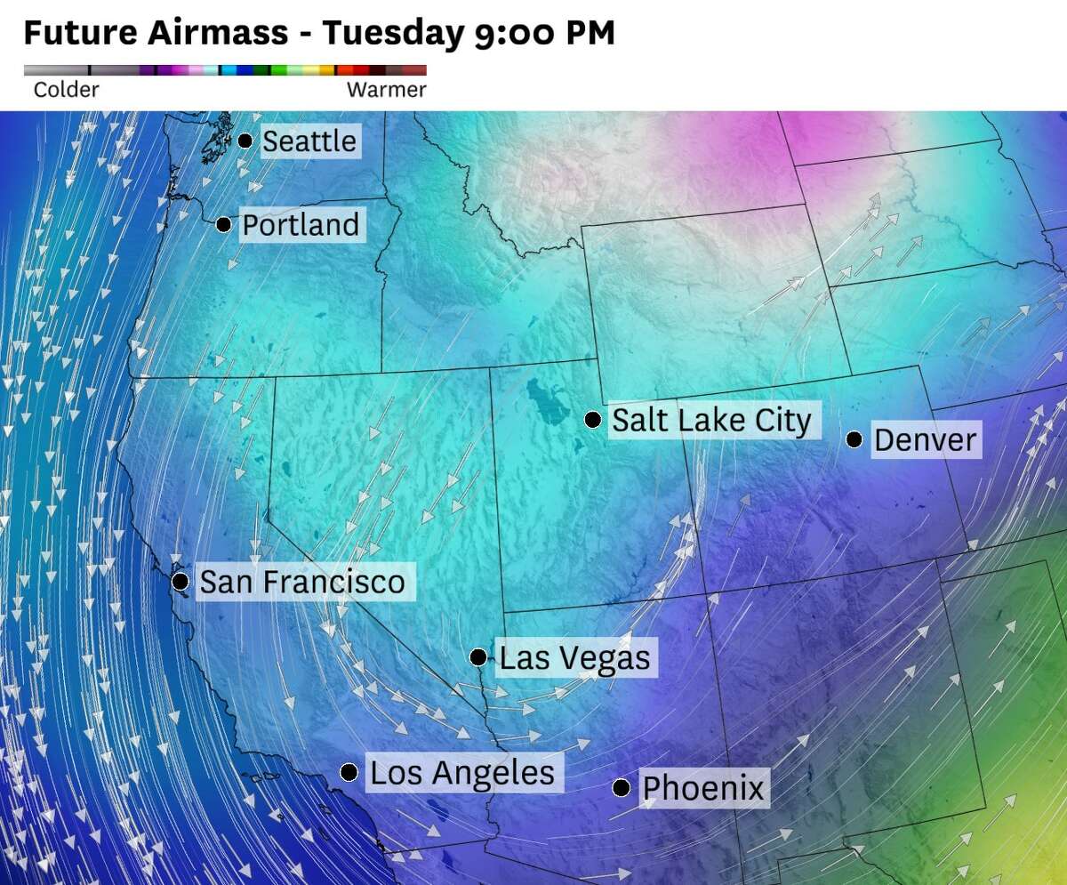 今天，寒冷的冷空气将进入加州，使整个州的气温下降。