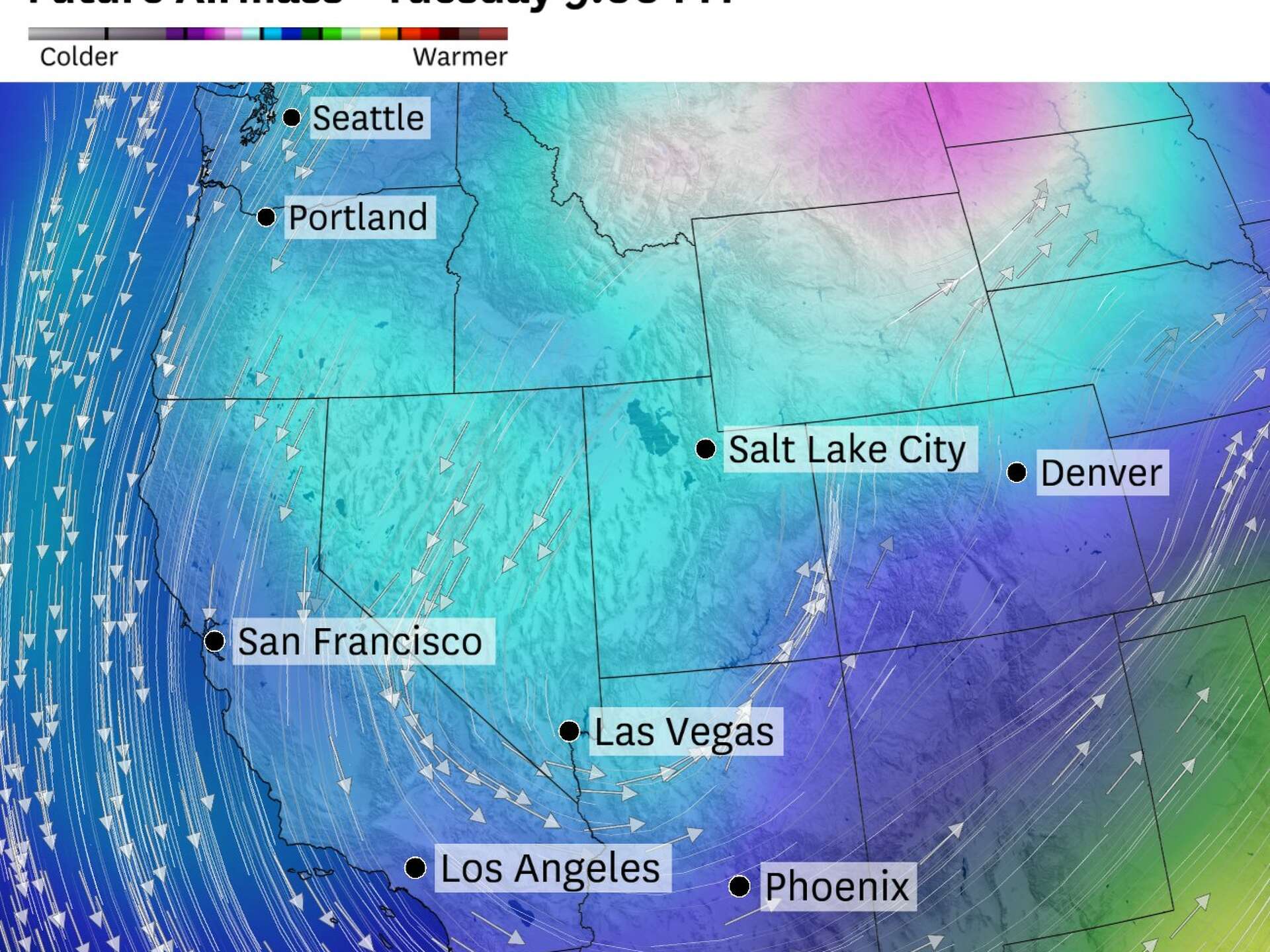 Bay Area temperatures are taking a nosedive today thanks to arctic air