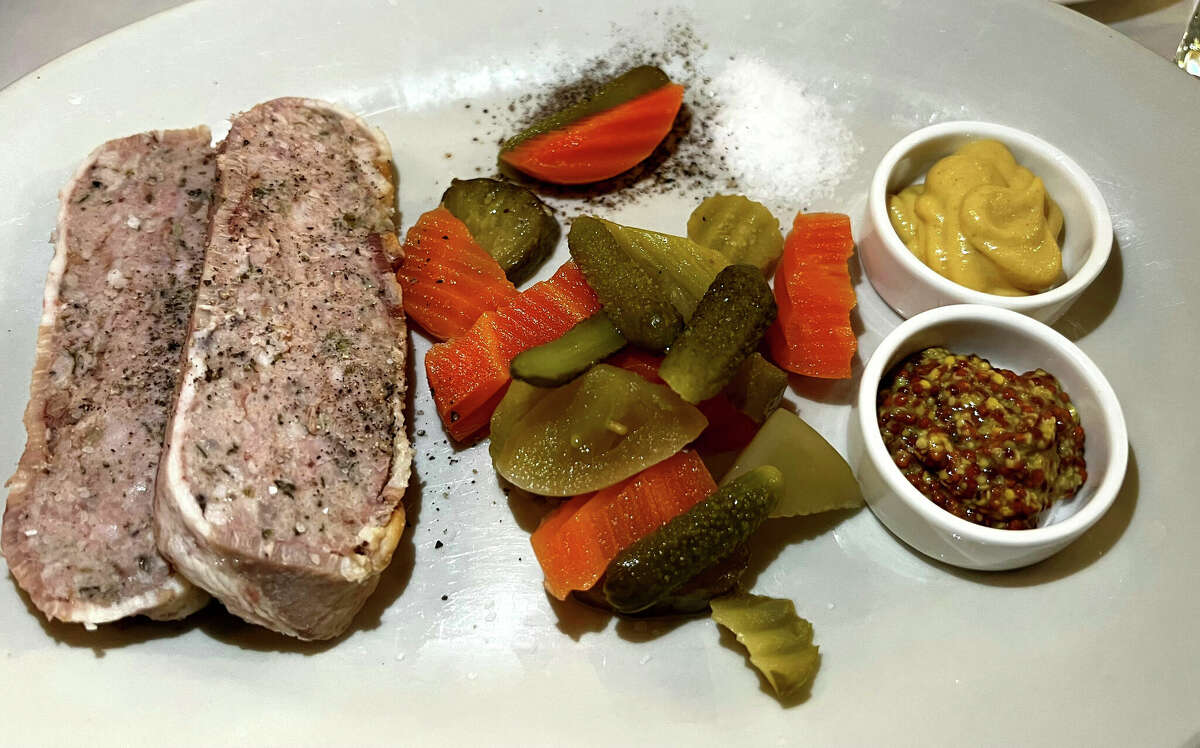 Classic pork-and-duck country paté with pickled vegetables at Le Quai Bistrot Francais, newly opened on Broad Street in Waterford.