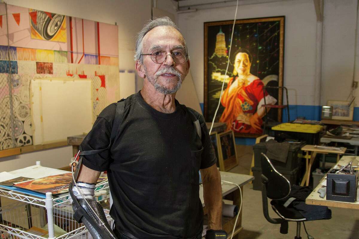 Artist Jesse Treviño in his studio, Wednesday, Aug. 30, 2017.