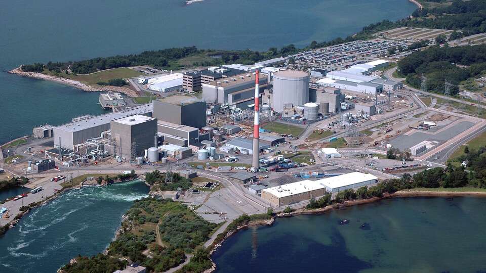 The 550-acre campus of the Millstone Nuclear Power Station in Waterford is seen in this aerial file photo.