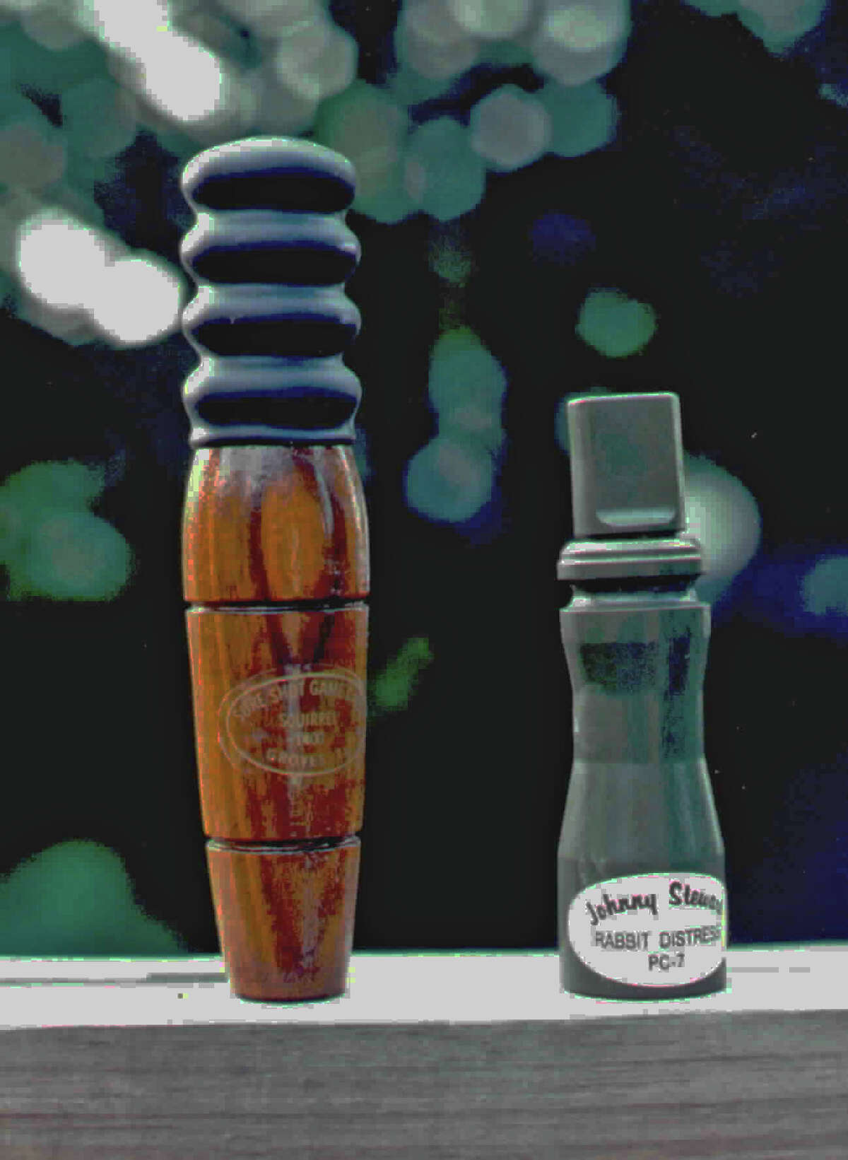 Squirrel call (left) and rabbit call are two of the most popular and easy to use calls.