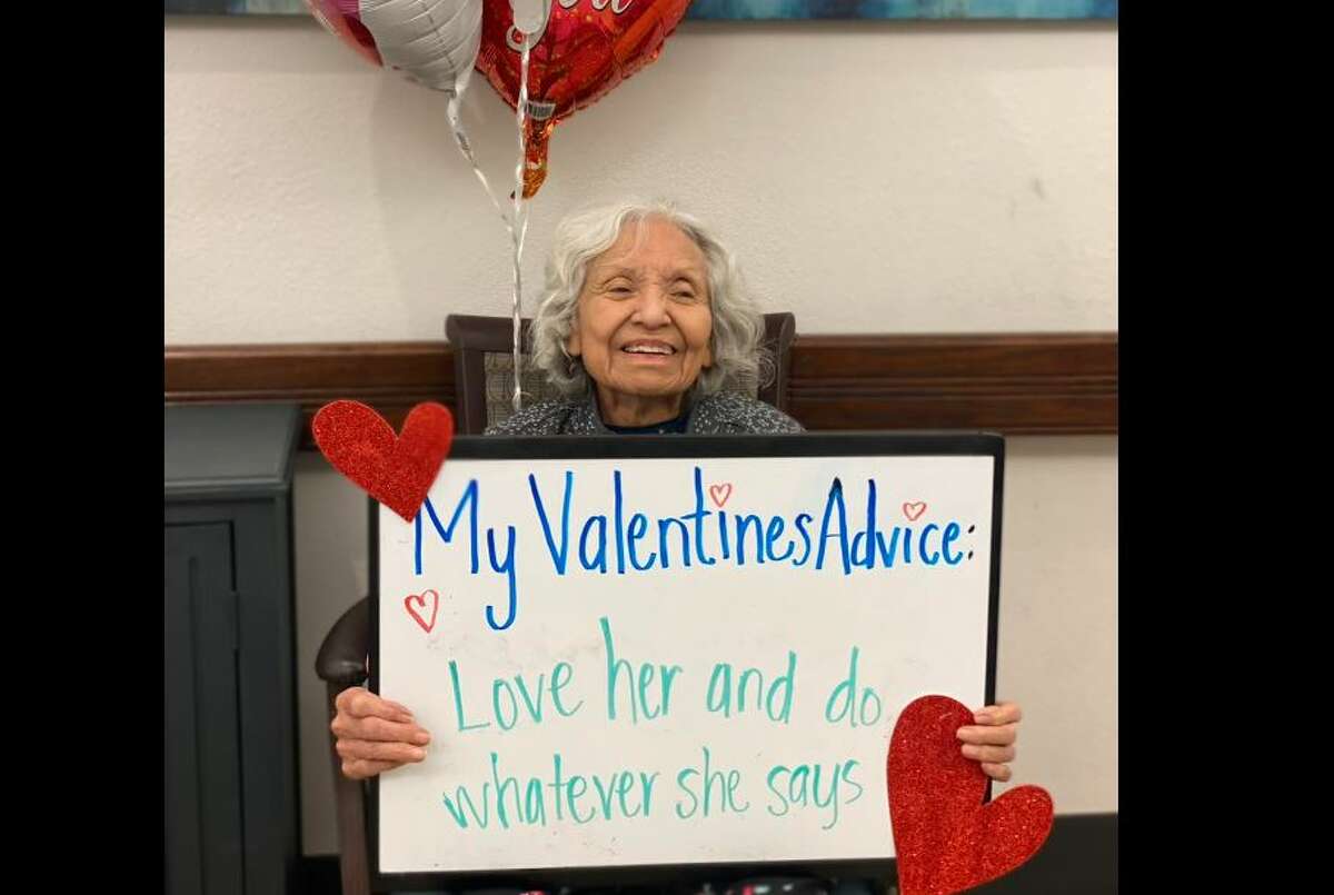 A Texas rehabilitation and care center is going viral after it asked its residents to give Valentine's Day advice.