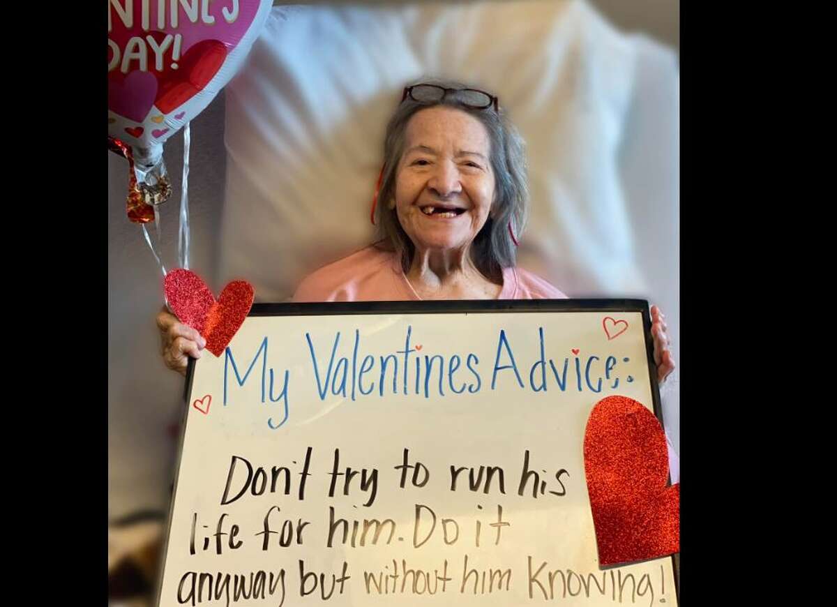 A Texas rehabilitation and care center is going viral after it asked its residents to give Valentine's Day advice.