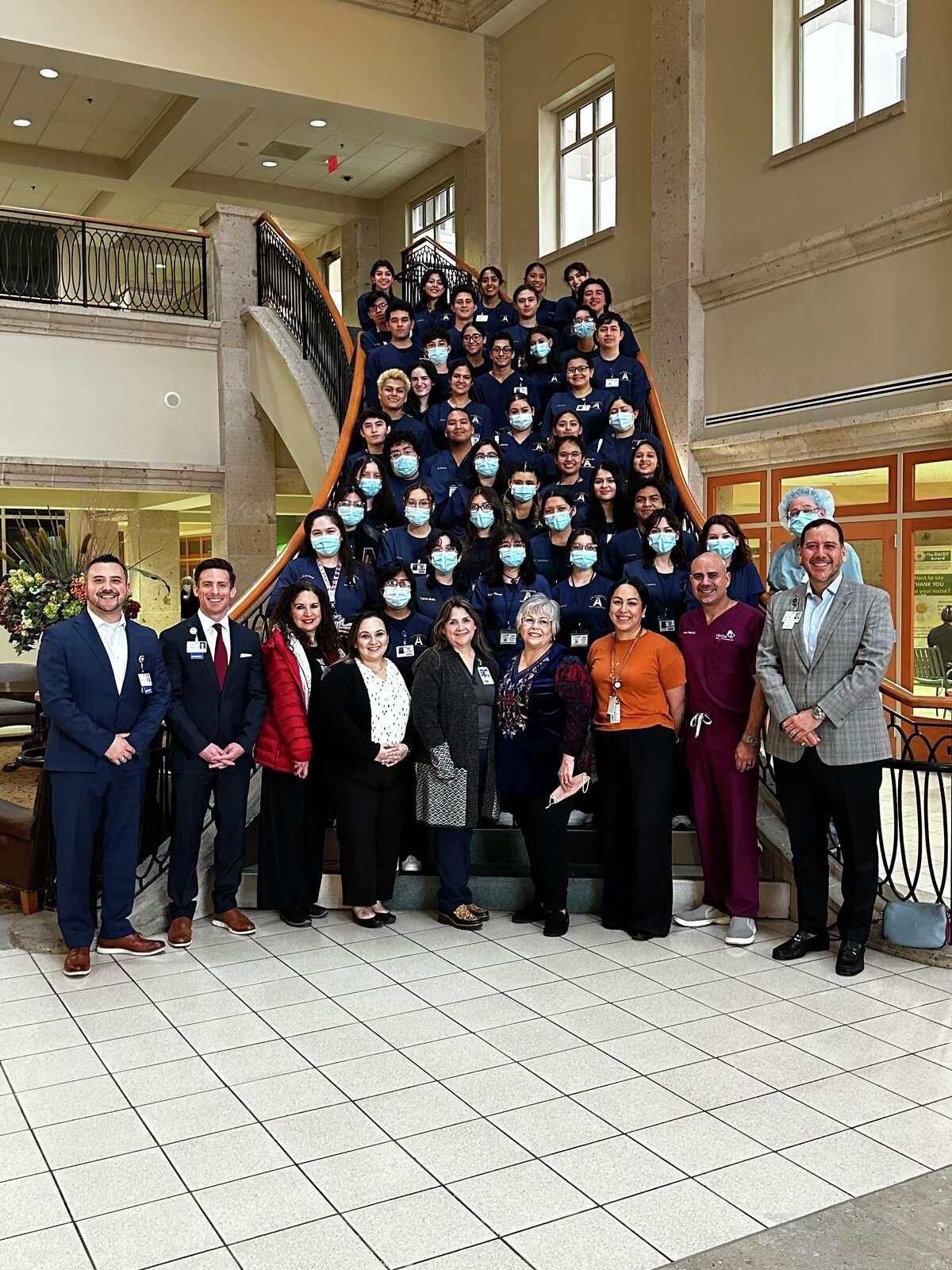 Students from LBJ's Biotechnology and Life Sciences Innovative Academy and Alexander's Magnet for Health Science are pictured on a visit Feb. 10 to Laredo Medical Center.