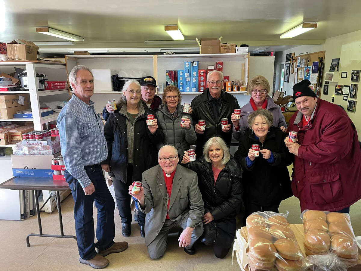 Members of the Baldwin Congregational Church won this year's Souper Bowl competition by collecting over 1,100 cans of soup for Bread of Life Food Pantry. 