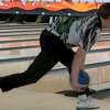 Shenendehowa two-handed bowler Jonathan Millis delivers Tuesday, Feb. 14, 2023, during the Section II Class A boys' bowling championships at Boulevard Bowl in Schenectady. Shen won its first sectional title since 2012.