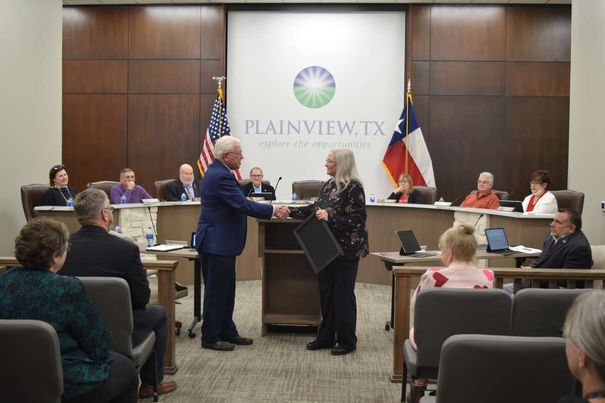Tammy Adams, a longtime City of Plainview finance employee, was recognized Tuesday night (Feb. 14, 2023) during a regular City Council meeting.