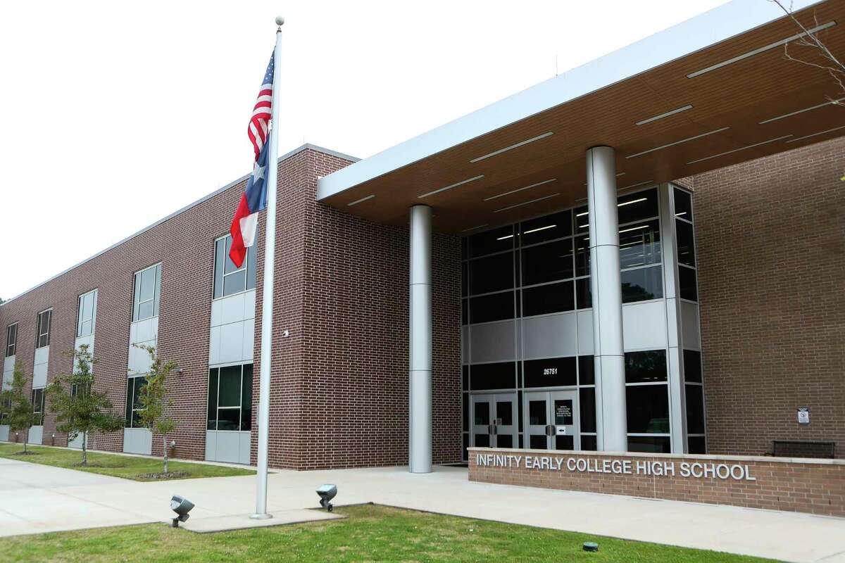 New Caney ISD’s Infinity Early College High School is seen, Wednesday, Feb. 15, 2023, in Porter.
