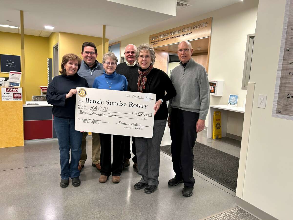 Rotary District 6290, along with the Benzie Sunrise and Frankfort Rotary Clubs, recently awarded a $15,000 grant to Benzie Area Christian Neighbors.
