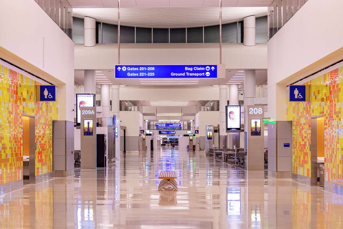 The West Gates at the Los Angeles International Airport at the Tom Bradley International Terminal on April 13, 2021.