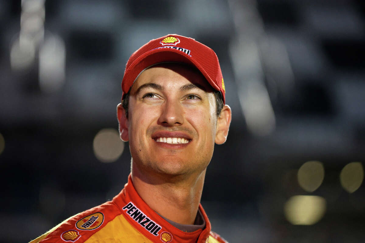 DAYTONA BEACH, FLORIDA - FEBRUARY 15: Joey Logano, driver of the #22 Shell Pennzoil Ford, looks on during qualifying for the Busch Light Pole at Daytona International Speedway on February 15, 2023 in Daytona Beach, Florida. (Photo by Sean Gardner/Getty Images)