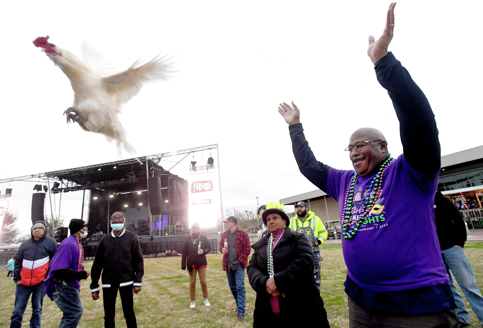 Mardi Gras of Southeast Texas kicks off with the chicken toss