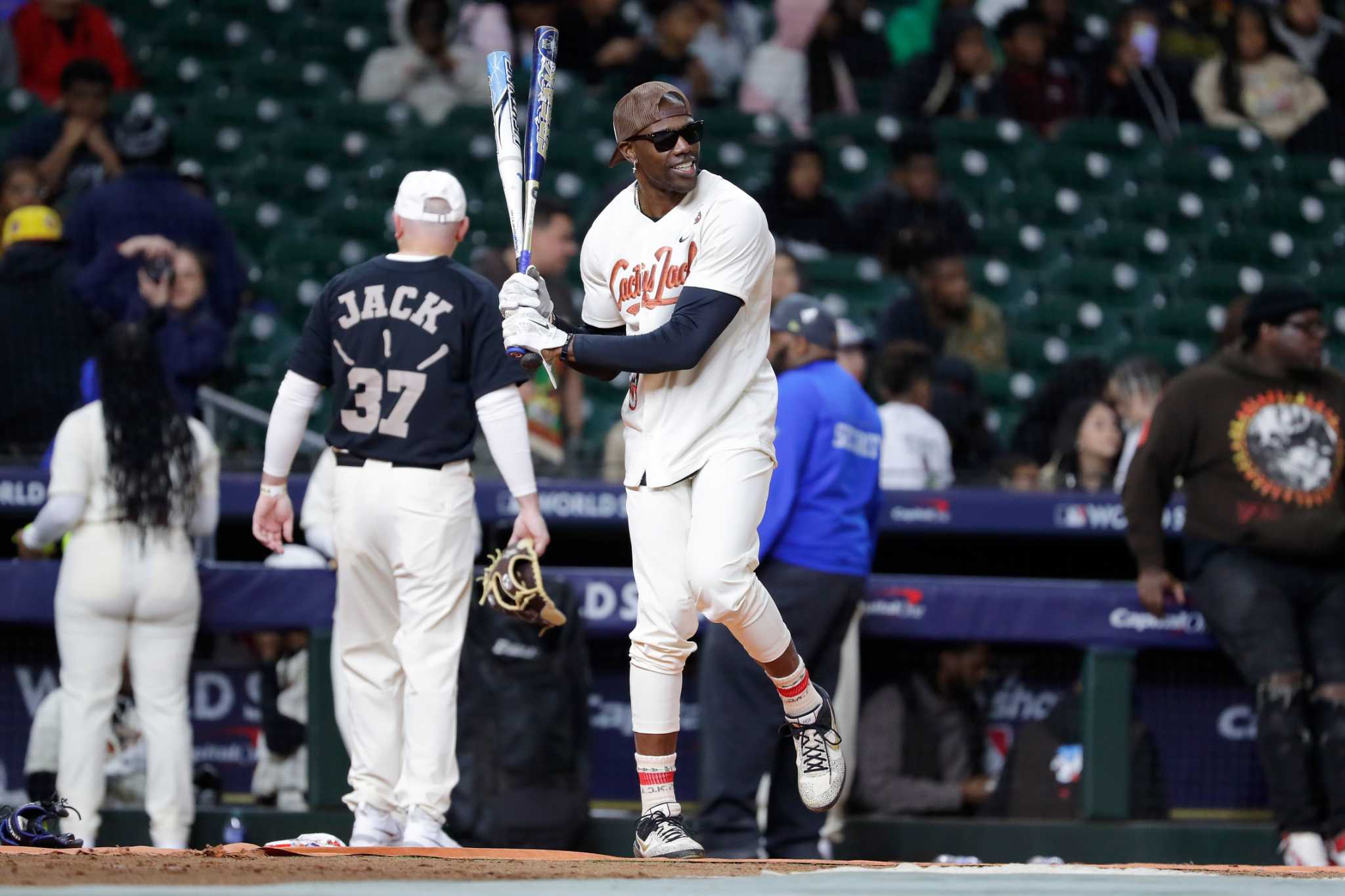 Celebs and athletes join Travis Scott for softball at Minute Maid