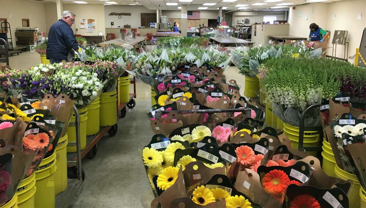 Flowers at National Floral Supply, which is moving its headquarters from Orange to Milford.
