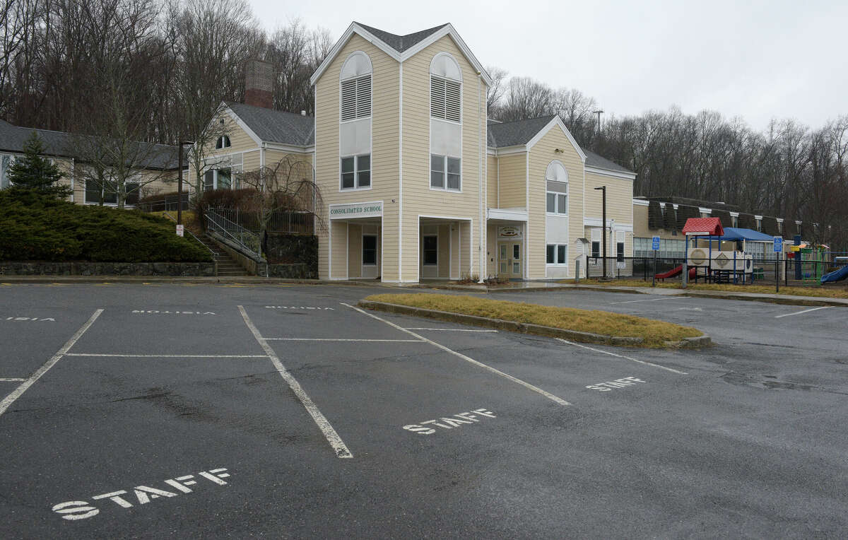Consolidated School, New Fairfield, Conn. Friday, February 17, 2023. The town is seeking to build a school bus parking lot at the site of the former school 