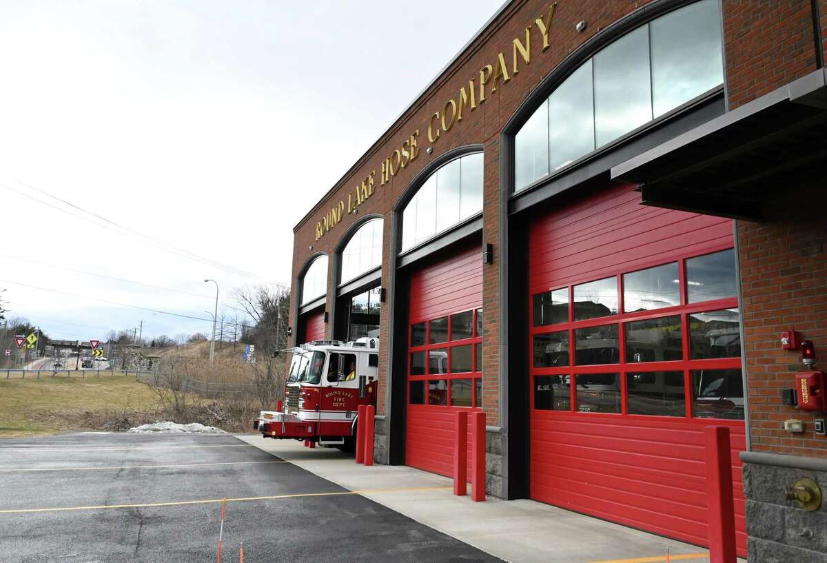 Round Lake firefighters return to the firehouse after answering a call on Friday, Feb. 17, 2023, at Round Lake Fire Department Station 1 on Curry Road in Round Lake, N.Y.