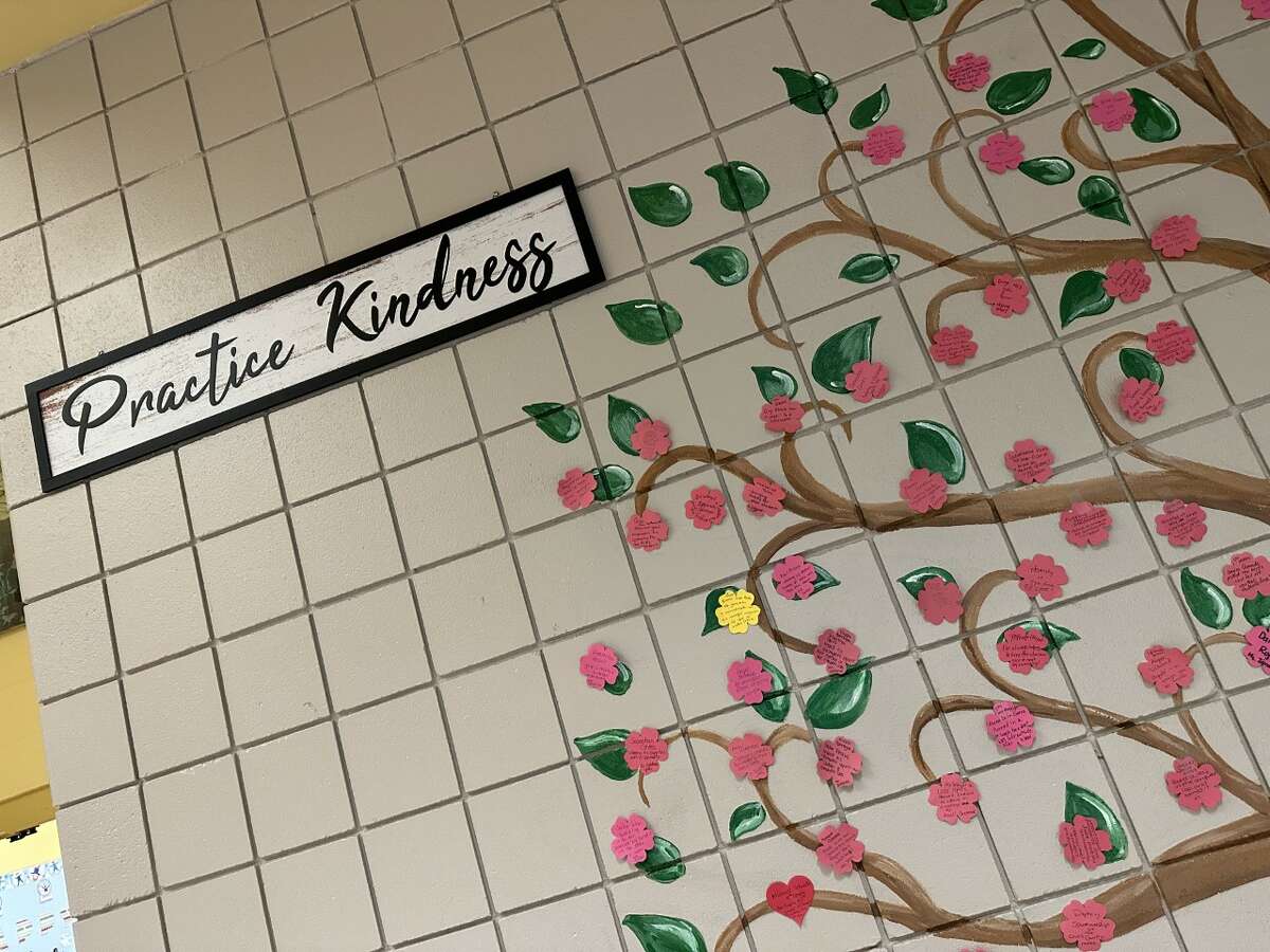 The kindness tree at Fasken Elementary School encourages students to help others and to be aware of their emotional wellbeing.